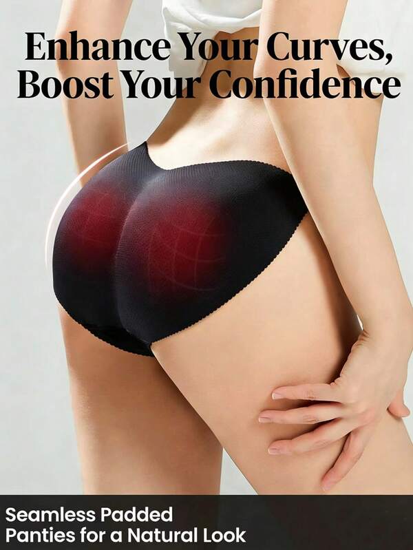 无缝三角加厚提臀透气假臀女性内裤