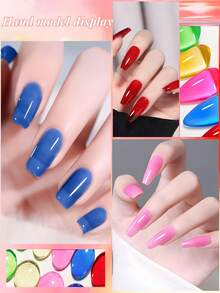 VOKY 1瓶装凝胶指甲油 - 亮面和哑光面封层，DIY美甲入门套装，女士礼物 - 彩色 - 查看 5