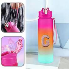 1个Watersy保温40盎司水杯，带把手和吸管盖 - 防漏 - 可放入车载杯架的旅行杯 - 不锈钢保温杯，带盖和吸管 - 男女皆宜的礼物，带刺绣字母 - 粉色 - 查看 9