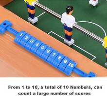 Luatoxry Foosball Ball Score Counter, 10 Numbers 2Pcs Table Football Scoring Counters, Plastic Foosball Table Scoring Counter, Red And Blue Foosball Scoreboard, 105x16inch - White - View 2
