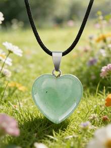 1pc/5pcs/7pcs Women Heart Pendant Necklace, Natural Heart Shaped Pendant Necklace, Couple Necklace - Multicolor - View 17