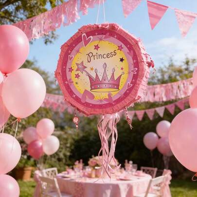 1PC/BOX Princess Pinata Fairy Party Decorations Pink Ballet Pinata Ballerina Birthday Game Set Party Supplies For Girl Theme Shower Butterfly Birthday Supplies Decoration Pink Princess