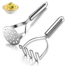 Dụng cụ nghiền khoai tây LELUSH bằng thép không gỉ, chịu lực cao, chuyên dụng cho nhà bếp, dùng để nghiền bơ, khoai tây, đậu, thịt và rau củ. - Bạc - Xem 2