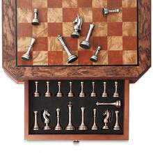 Easytoday Bộ cờ vua cao cấp 30,5cm/12inch tiêu chuẩn quốc tế với quân cờ bằng kim loại, bao gồm 2 quân Hậu bổ sung. Thích hợp làm quà tặng dịp lễ. - Nhiều màu - Xem 8