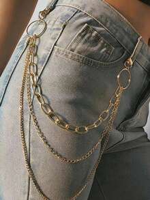 1pc Unisex Fashion Punk Style Minimalist Chain Waist Chain Accessory - A - View 2