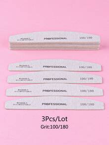 3/5/10/20/50pcs Zebra Pattern Double-Sided Nail Files, Wooden Nail Buffers - Multicolor - View 7