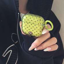 半透明绿棕色波点+Hoop Pro 3/Pro 2/4/3/2耳机盒，时尚女士耳机盒，简约风格 - 綠色 - 查看 12