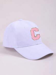 1pc Children's 26 Letter Pattern White Baseball Cap, Fashionable Sports Sun Hat Suitable For Kids School And Casual Wear, Adjustable Baby Baseball Cap - Multicolor - View 6