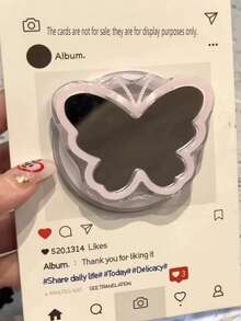 Cute Mirror Element Push-Pull Mobile Phone Stand 1 Set Star & Flower Shaped Mirror Decor Magsafe Magnetic Phone Stand Adjustable Slouchy Holder Spring Gift Party - Multicolor - View 6
