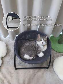 Breathable Pet Bed Cat Hammock, Removable & Washable Small Dog Cat Nest Bed, Summer - Dark Grey - View 5