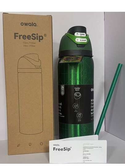 新款多色 O-Wala 按压旋转式极简设计户外运动杯，适合校园、学生和车内使用。