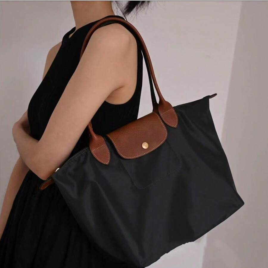 Women's Messenger Bag, Large Shoulder Handbag For Women, Shopping Bag With Zipper And Top Carrying Handle, Waterproof Shoulder Bag For Work, Travel, School, Office - 黑色 - 查看 1