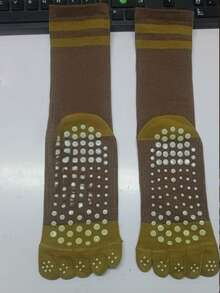 1 par de separadores de dedos de los pies, calcetines de yoga, calcetines largos para mujer antideslizantes para deportes - Multicolor - Ver 9