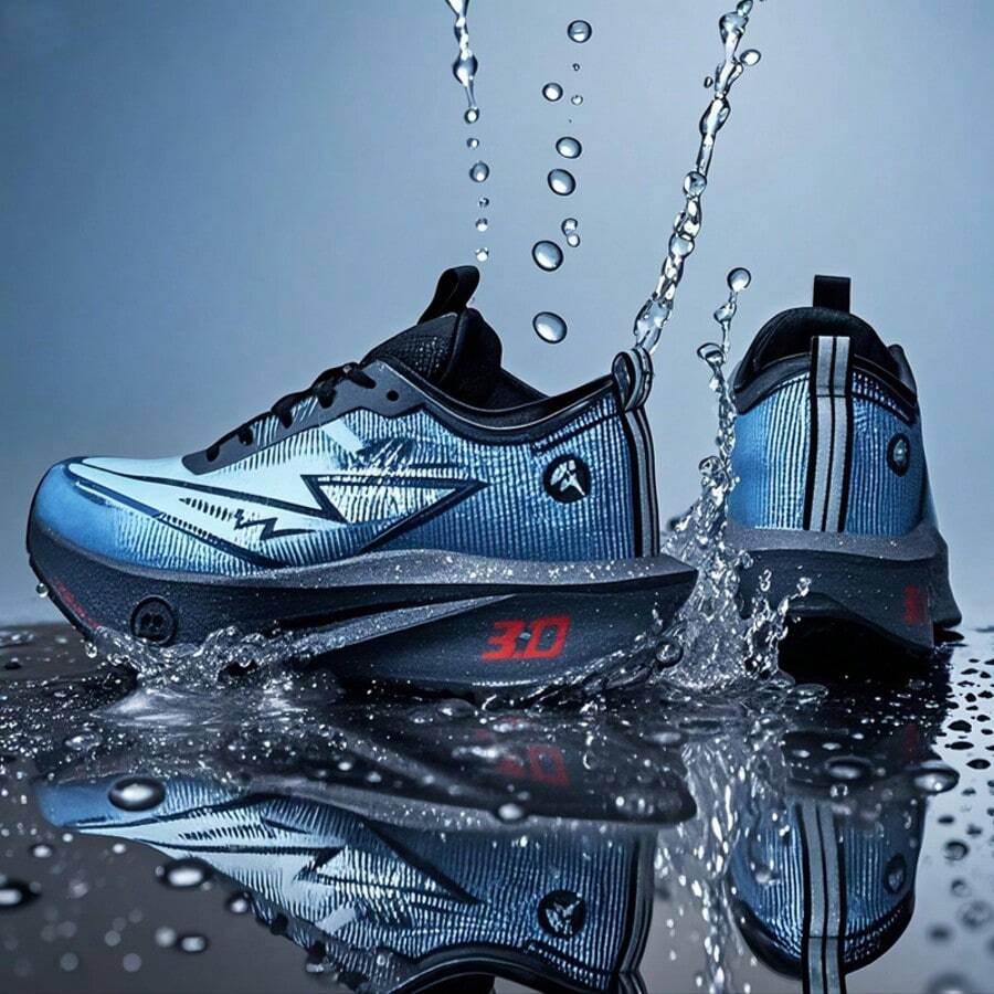 男士运动鞋，采用MD碳纤维板和透气网布，公路跑鞋 - 藍星 - 查看 1