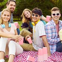 10/20/50/100pcs Pink Paper Party Cups, 9oz Beverage/Coffee/Cold Drink Reusable Cups, Suitable For Birthday Party, Wedding, Mother's Day - Gold - View 2