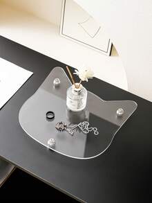 1PC Luxury Acrylic Storage Tray Silver Stud Feet Multi Shapes - View 7