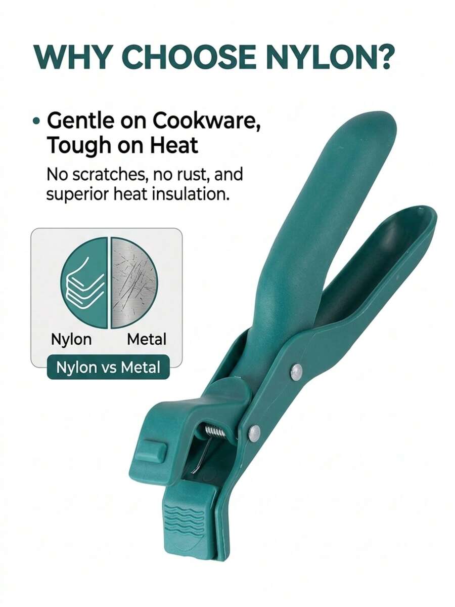 Agarrador de bol resistente al calor - Utensilios de cocina de alta temperatura de fácil agarre, herramienta para cocinar en microondas y vaporera - Verde - Ver 1