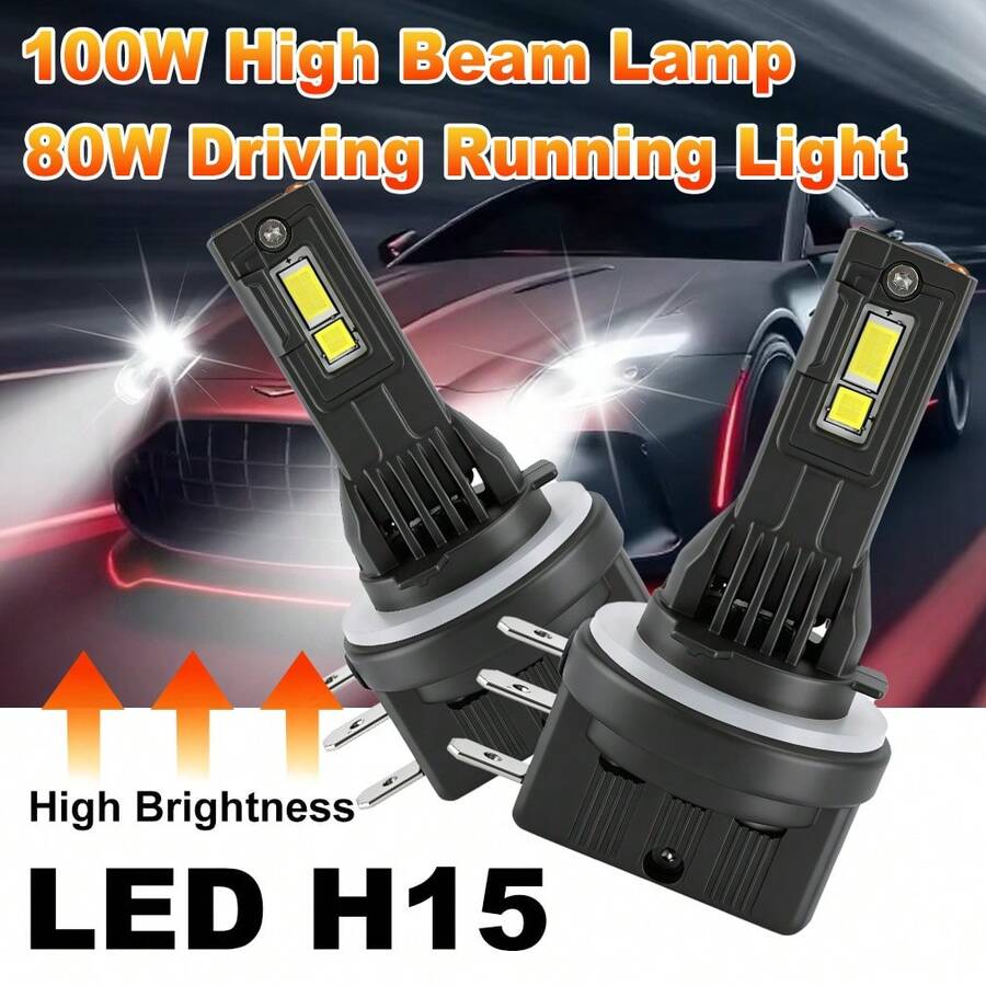 TOAUTO 2 bóng đèn H15 100W chiếu sáng ban ngày, thích hợp cho xe Audi - A - Xem 1