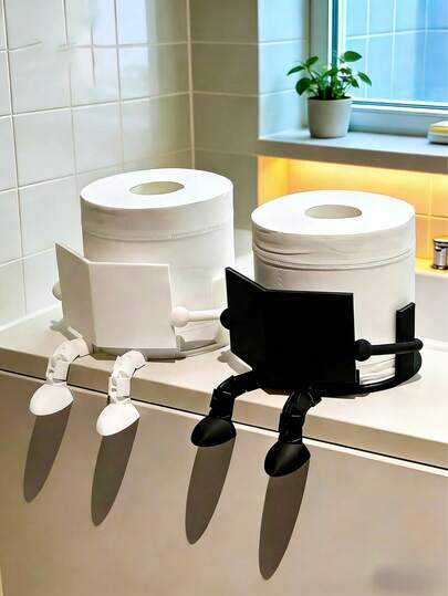 Creative Human Figure Toilet Paper Holder - Interesting Sitting Pose Design, ABS Plastic, Bathroom Tissue Storage/Novel Home Decor/Household/Teen Desk Organizer, Bathroom/Bedroom/Living Room, Halloween/Thanksgiving/Christmas, Gift For Friends/Family/Hostess, Minimalist Style (Toilet Paper Holder/Bathroom Organizer/Fun Home Decor/Gag Gift/Unique Gift/Bathroom Accessory/Desktop Organizer)
