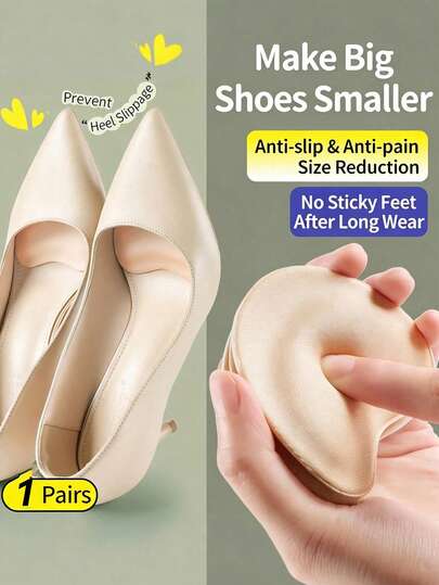 1 Pair Super Soft Anti-Slip Self-Adhesive Forefoot Pads, Prevent Friction For High Heels & Sandals