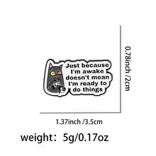 卡通动物猫浣熊水獭珐琅徽章趣味语录胸针翻领别针徽章背包服装配饰时尚珠宝朋友礼物 - 黑色 - 查看 26