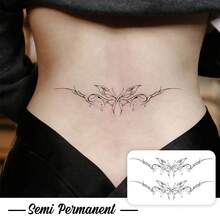 1pc Delicate Waist Chain Butterfly Tattoo Sticker, Waterproof & Long-Lasting, Elegant Waist & Abdomen Design For Women; 1pc Red Thorn Butterfly Temporary Tattoo Sticker, Waterproof & Long-Lasting, Sweet Waist & Abdomen Design For Women; 1pc Y2K Heart Waist Chain Tattoo Sticker, Long-Lasting & Smudge-Proof, Personalized Elegant Tattoo Sticker - Multicolor - View 11