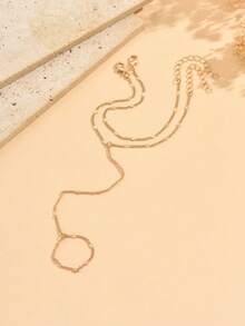 2pcs/Set Fashion Versatile Personalized Multi-Layer Women Finger Chain, Elegant Minimalist Connected Finger Bracelet, Suitable For Any Occasion, Great Gift - Multicolor - View 4