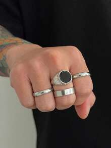 2 chiếc nhẫn ngôi sao tối giản phong cách Punk, dành cho cả nam và nữ, quà tặng cho các cặp đôi, quà tặng ngày lễ cho gia đình và bạn bè - Ngôi sao - Xem 12