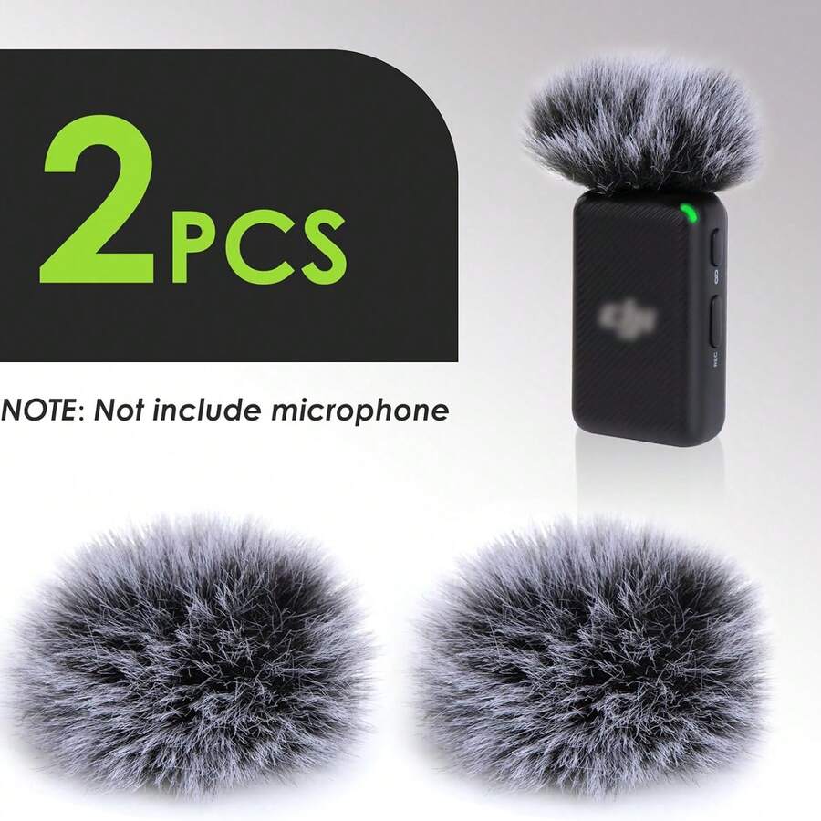 Microphone Windscreen Wind Muff Compatible With DJI MIC Wireless Lavalier Microphone,Furry Cover(2 Packs) - one-size - View 1