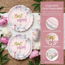 Bộ đồ dùng ăn uống dùng một lần 51 món dành cho Ngày của Mẹ này bao gồm 10 đĩa ăn tối, 10 đĩa tráng miệng, 10 cốc giấy, 20 khăn ăn, 1 khăn trải bàn và 1 banner kéo ra. Bộ đồ dùng ăn uống dùng một lần tiện lợi này rất phù hợp cho cắm trại, dã ngoại, tiệc nướng ngoài trời, đám cưới và tiệc sinh nhật. - Nhiều màu - Xem 2