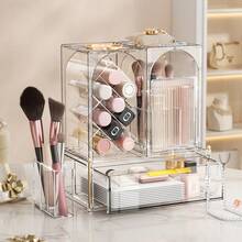 高端化妆品收纳盒,护肤品、面膜、乳液收纳盒,防尘桌面支架 - 彩色 - 查看 9