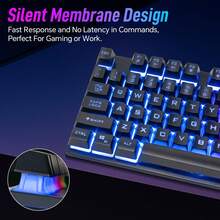 Wired Gaming Keyboard, 104-Key Full-Size, With Anti-Ghosting And Multimedia Keys, LED Backlit Keyboard Suitable For PCs, Laptops, Desktops, Gaming, Or Office Use. - Xem 3