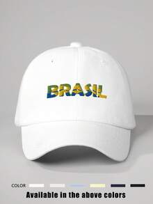 1件女款刺繡 BRASILIA 棒球帽，世界盃戶外可調節防曬休閒帽，適合春秋旅行、海灘度假，男款遮陽帽，Y2K 風格青年帽 - 棒球帽 - 查看 3