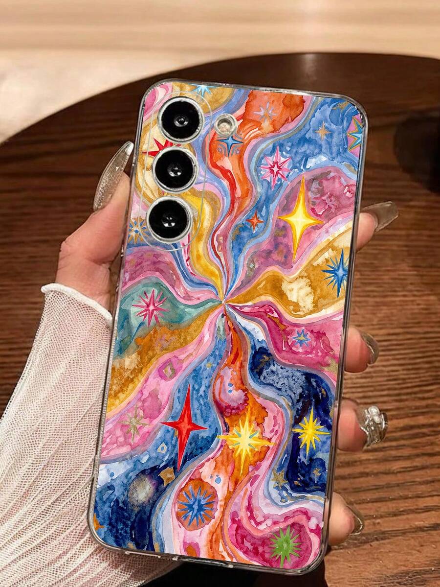1个时尚多彩幸运星手机壳,柔软保护套,兼容华为荣耀、三星Galaxy A04e/12/A13/A14/A34/A50/A52/A53/A54/S21/S22/S23/S24/S25/S25Ultra/S25FE/S26/S26 Plus/S26 Ultra/S26 Edge、6A/7A/8A、12T/13T/15T/15T Pro - 無色 - 查看 1