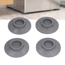 4Pcs Vacuum Suction Cup Washing Machine Feet Pad, Non Slip Anti Vibration Noise Reduction Pad, TPU Soft Rubber, Gray, Universal For Home Appliances - View 1