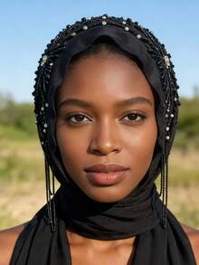 1pc Shiny Palace Style Polyester Lace Tassel Scarf, Suitable For All Seasons - Multicolor - View 6