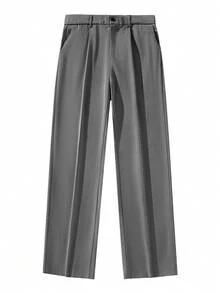 男士休闲商务西装裤 - 灰色 - 查看 2