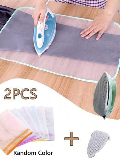 1 Piece/2 Pieces Set Of Advanced Iron Protectors And High-Temperature Resistant Ironing Mesh Pads, Durable And Easy To Install Steam Tron Protectors, Suitable For Daily Use As Protective Clothing Ironing Pads, Thick Ironing Insulation Mesh For Jackets, Suits, And Workwear (Ironing Pad B Color Random)