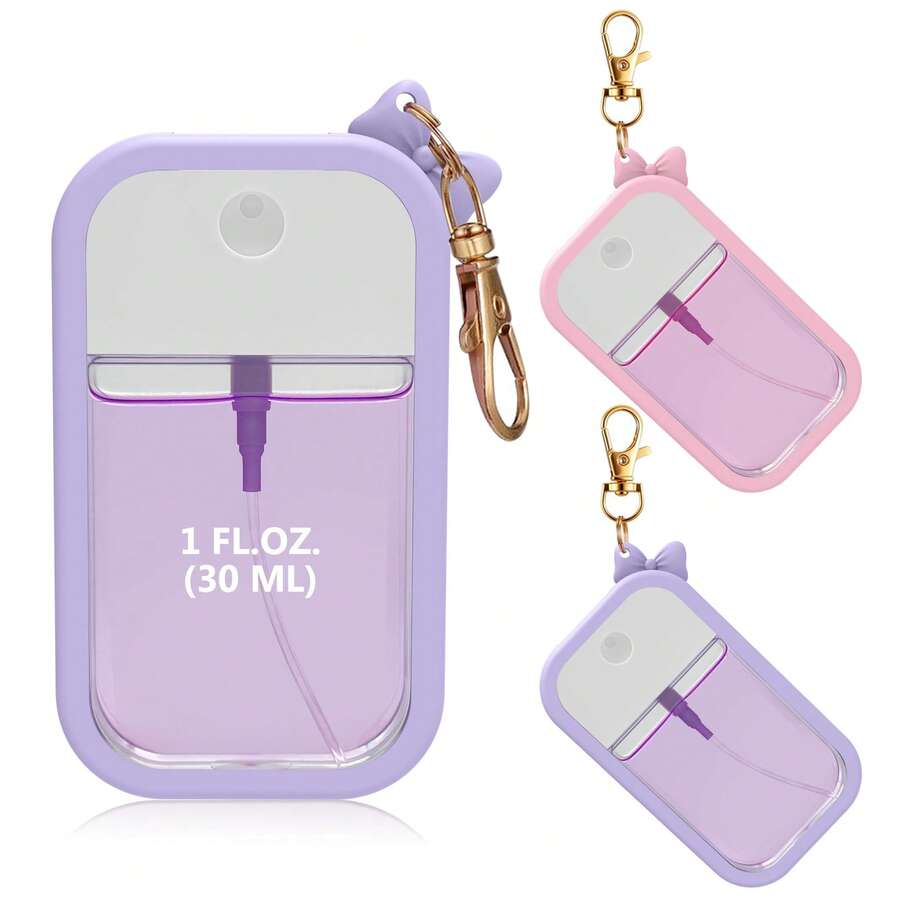 1个硅胶免洗洗手液喷雾保护套，便携式钥匙扣硅胶保护套，适用于1盎司/30毫升装洗手液。 - 查看 1