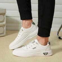 男士休闲一脚蹬运动鞋，透气耐穿平底鞋，适合春季、秋季及所有季节穿着 - 綠色 - 查看 5