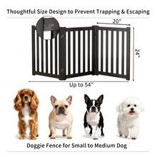 Thickened Solid Wooden Independent Dog Door For Pet Fence, No Assembled Pet Door Indoors, 24 "High X 108" W Ultra Wide Foldable Puppy Barrier Fence, Stairway Pet Isolation Fence - màu đen - Xem 13