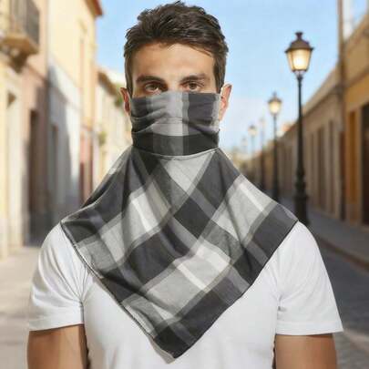 1pc Unisex Spring/Autumn Neck Gaiter Face Mask, Outdoor Cycling Balaclava Scarf, Multiple Patterns, Soft Texture, Elastic Breathable Fabric, Sun Protection, Dust-Proof, Windproof, Moisture-Wicking, Washable, Suitable For Outdoor Activities, Hiking, Fishing, Running, Cycling, Trekking In Spring And Autumn