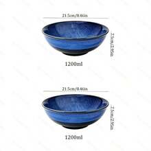 1pc/2pcs Japanese Style Kiln-Fired Glazed Ceramic Noodle Bowl Salad Bowl Home Restaurant Ramen Bowl Large Soup Bowl Fruit Salad Instant Noodle Bowl - 1 Pc - View 6