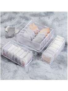 Organizador de cajón 3 en 1, bandeja divisora de almacenamiento de sostenes y ropa interior, organizador de compartimentos para calcetines para el armario - Ver 6