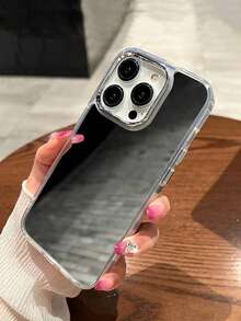 银色镜面手机壳，兼容 17 Pro Max/17 Pro/17 Air/17/16 Pro Max/16/16 Pro/16 Plus/15/15 Pro Max/15 Pro/15 Plus/11/12/13/14 Pro Max/XS/XR/11 Pro Max/12 Pro/12 Pro Max/13 Pro/13 Pro Max/7 Plus/14 Pro/14 Pro Max/14 Plus，简约创意硬质保护壳 - 銀色 - 查看 2