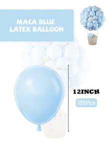 18 Inch/12 Inch/10 Inch/5 Inch (Different Quantities) Blue Balloons, Suitable For Birthday, Bridal Shower, Graduation, Princess Theme, Bachelorette Party And Blue Theme Party Decoration (Includes Ribbon And Knotter) - View 18