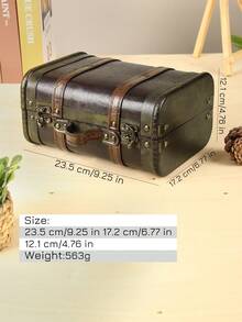 FEILIYA 复古木质防尘皮革手提包，民国风格摄影道具，高端礼品包装盒 - 查看 9