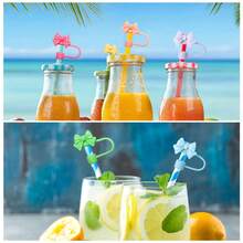 12pcs Reusable Straw Covers With Bow Tie Design, Cute Straw Toppers, Dust-Proof Straw Caps Compatible With 10mm Straws, Cup Accessories - Multicolor - View 5