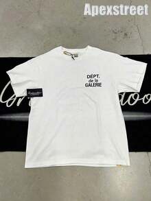 Gallery "Cream Orange" Shirt, Cotton Printed T-Shirt,Men's Graphic Stylish Design T-Shirt,Vintage Casual Hip-Hop Style For Outdoor Leisure Activities - 白色 2 - 查看 6