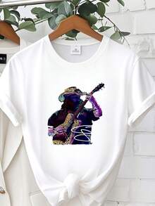 T-shirt femme imprimé Hot Chris Stapleton, chemise de musique country, taille S-4XL, T-shirt A363 - Blanc - Voir 1